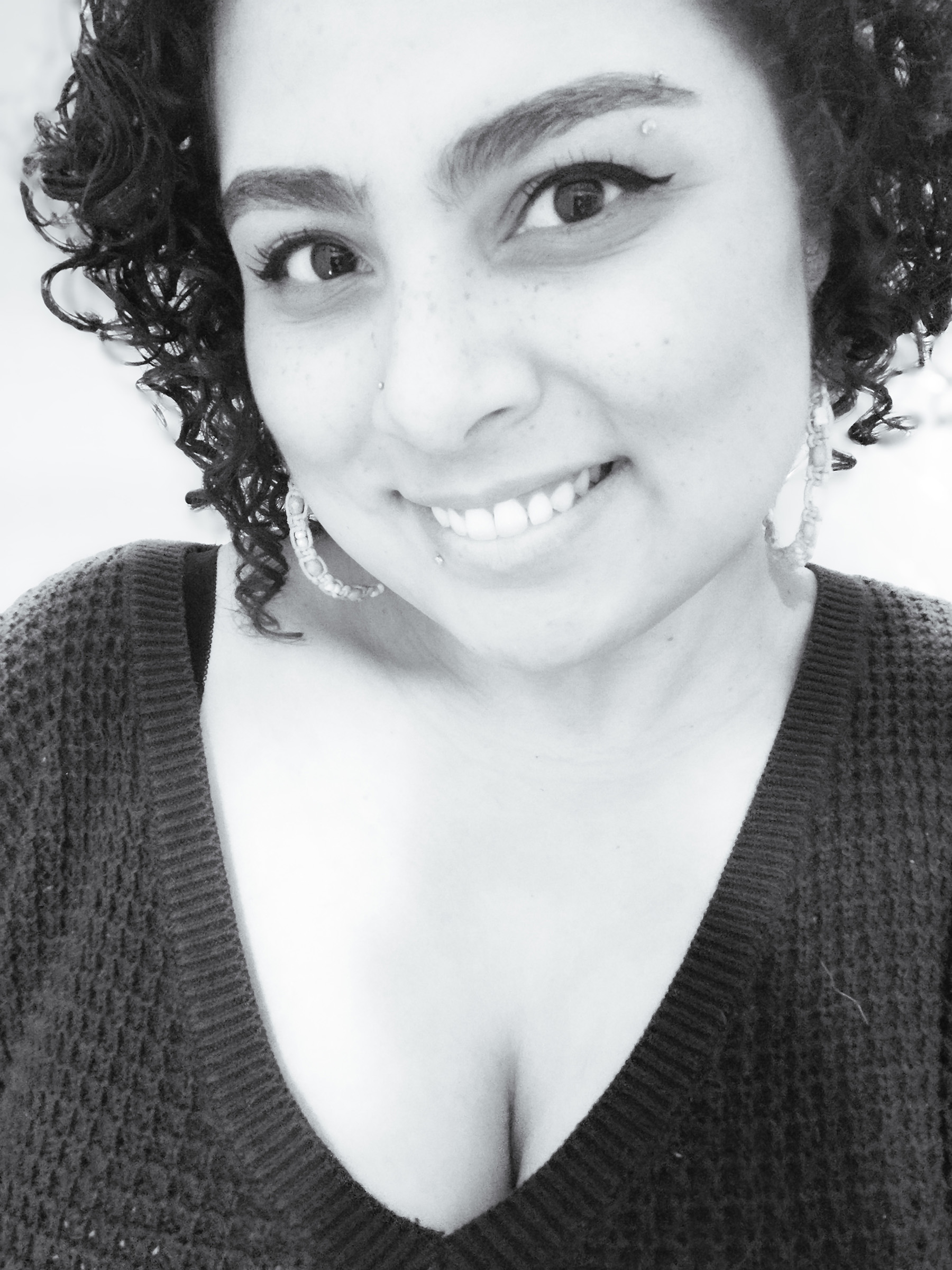 A black and white photo of Jordan Coyle